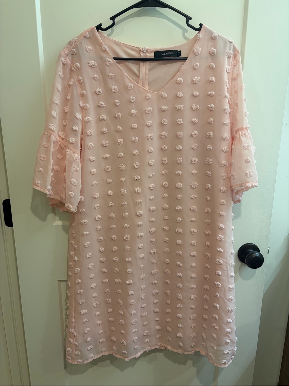 Light Pink Pom-Pom Shift Dress